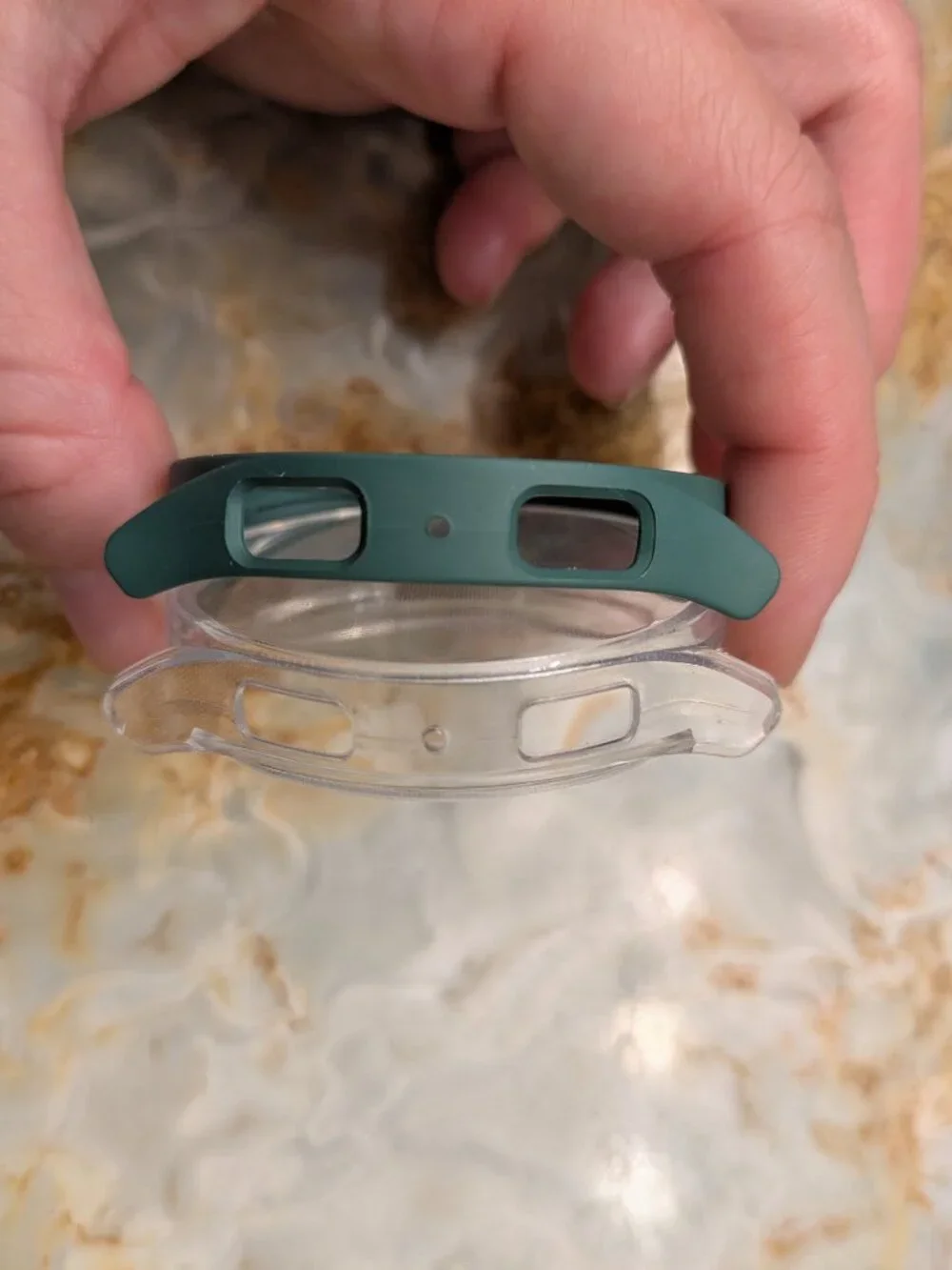 Green bumper and clear screen protector for Samsung Galaxy watch 6